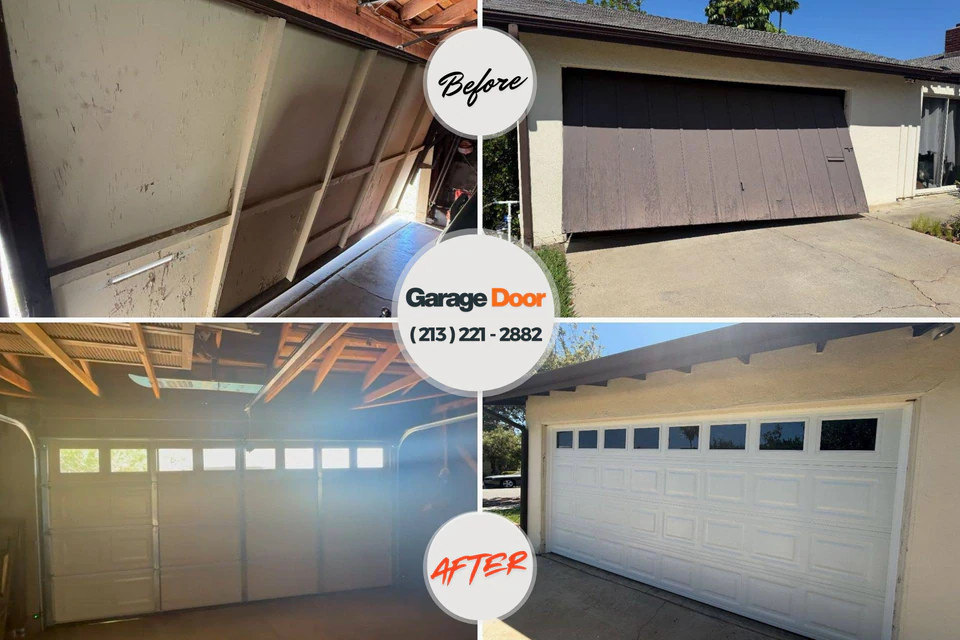 Before and after: garage door repair Kenai, AK